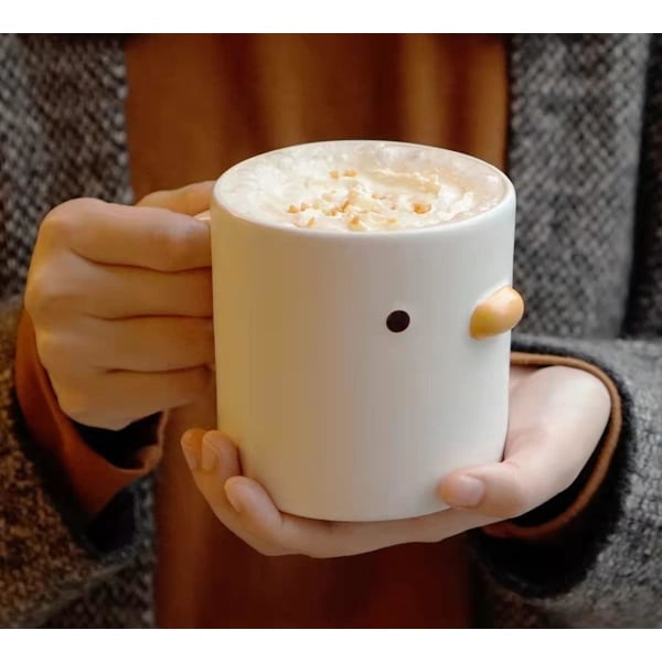 Sjov kylling kaffekrus, håndlavet glasur and kop, sikkerheds keramik mælk latte krus, 400ML sød te kop. Bedste gaver til kaffe- og teelskere
