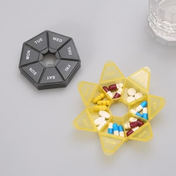 Pilleæske Medicin Pilleholder Pillekrukke Sort sort