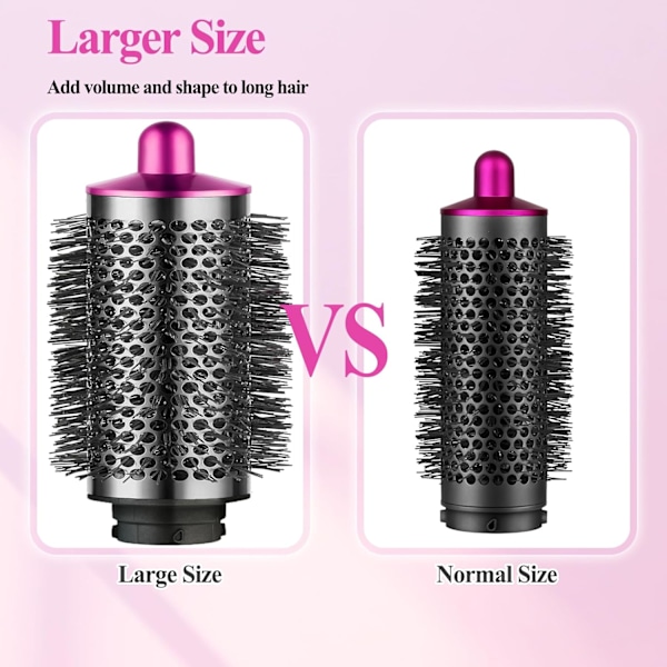 Stor Rund Volumiserande Borste för Dyson Airwrap Tillbehör, Nickel/Koppar, Större Oval Volumiserare för Fluffig Styling rosa