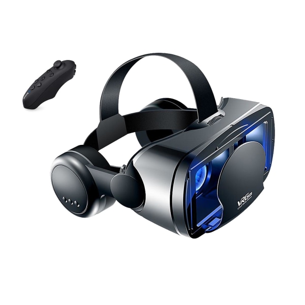 Vr-headset för och Android-telefoner Virtual Reality-glasögon med trådlösa headset-glasögon för filmer och spel med fjärrkontroll B