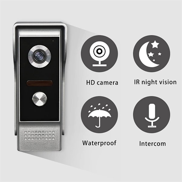 4,3 Tums Trådbunden Videodörrtelefon System Visuell Intercom Dörrklocka Med 1 Monitor + 1 * 700TVL Utomhuskamera För Hemövervakning