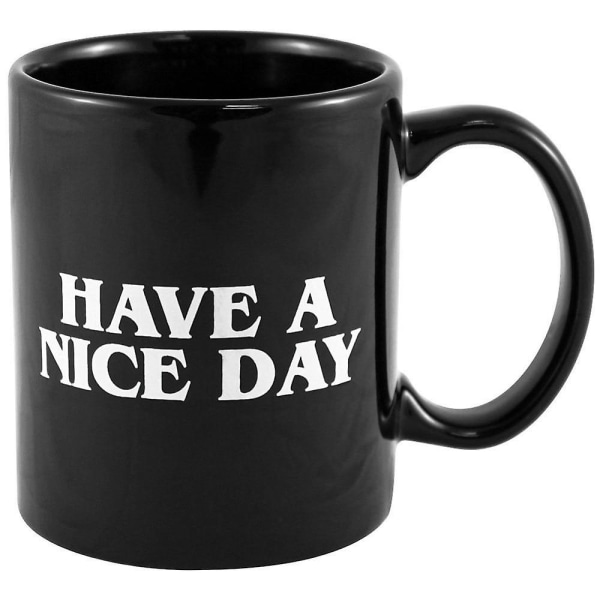 Creative Ha en trevlig dag kaffemugg långfinger rolig kopp för kaffemjölk Tekoppar (svart)
