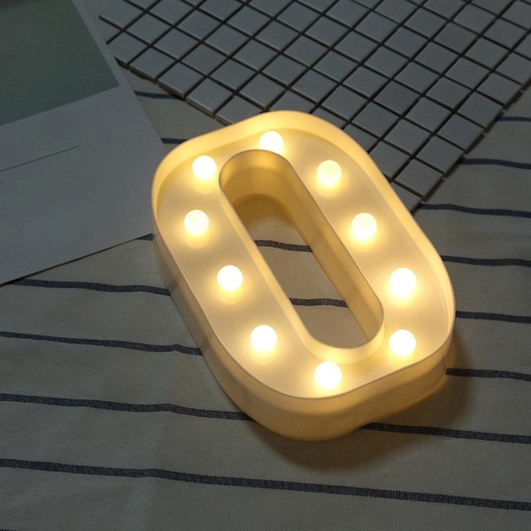 Alphabet Led Letter Lights Light Up Vita plastbokstäver Stående Hängande O B