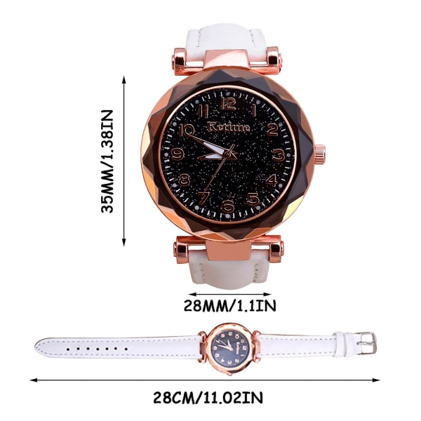 Damer Casual Fashion Quartz Watch Sky Twinkling Dial Watch E