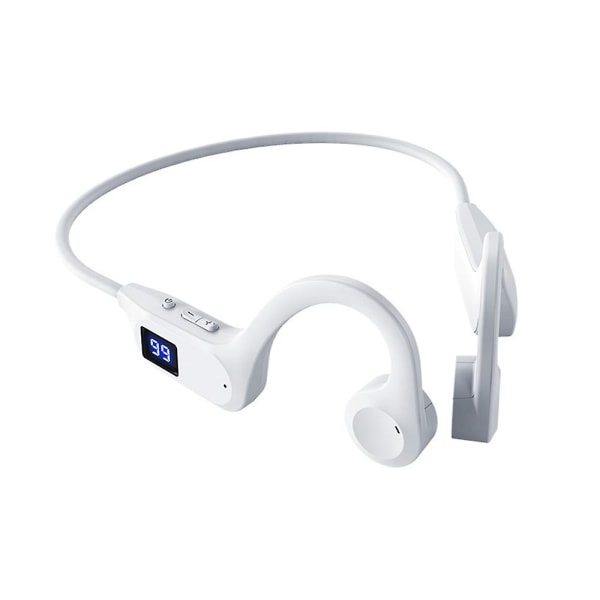 Bone Conduction Hörlurar Trådlöst Bluetooth Headset Outdoor Sports Örhänge White