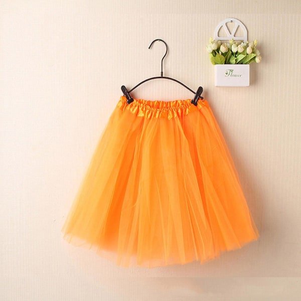 Kvinnors högkvalitativ veckad gasväv kort kjol Vuxen Tutu danskjol Clearance Orange