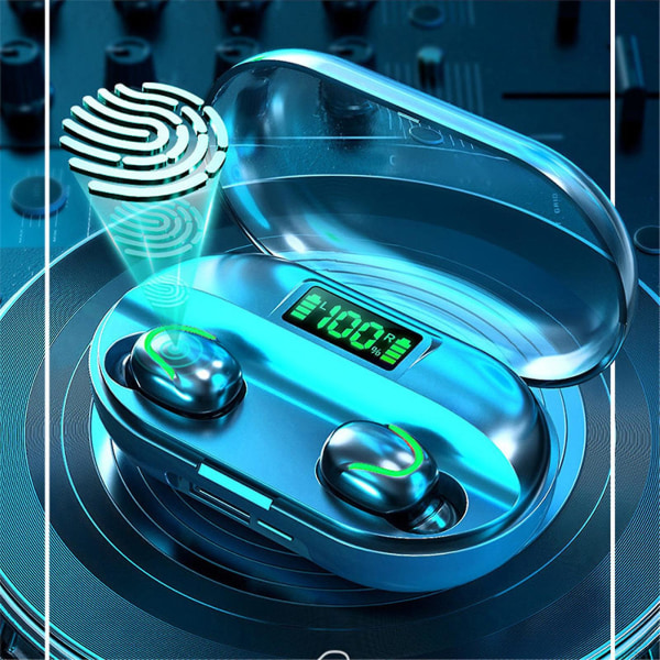 Hi-fi-hörlurar med lysande LED-bländare Touch Control Digital Display Bluetooth 5.3 Trådlösa hörlurar Öronsnäckor Headset