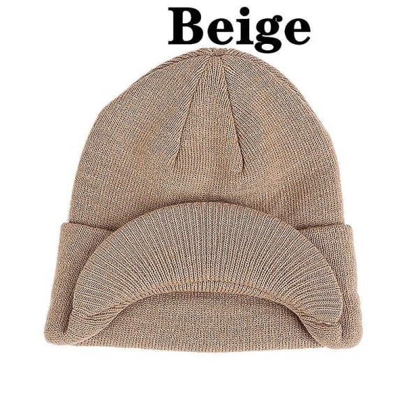 Nytt mode stickad mössa för män enfärgad vinterstickad Baggy mössa för  utomhusbruk Varm cap Beige 5dce | Beige | Fyndiq