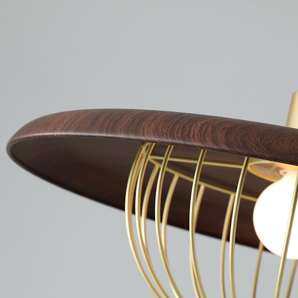 Modern Valnötshängande Belysning Järnverk Dekor Metallskärm Takhängande Ljus Farmhouse Justerbar Hänglampa Över Köksö Hänglampa 45*20cm