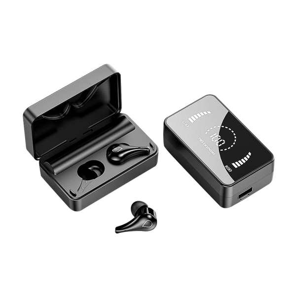Spegelskärm Digital Display Bluetooth 5.0 Trådlösa hörlurar Sportstereo In-ear hörlurar Miniheadset