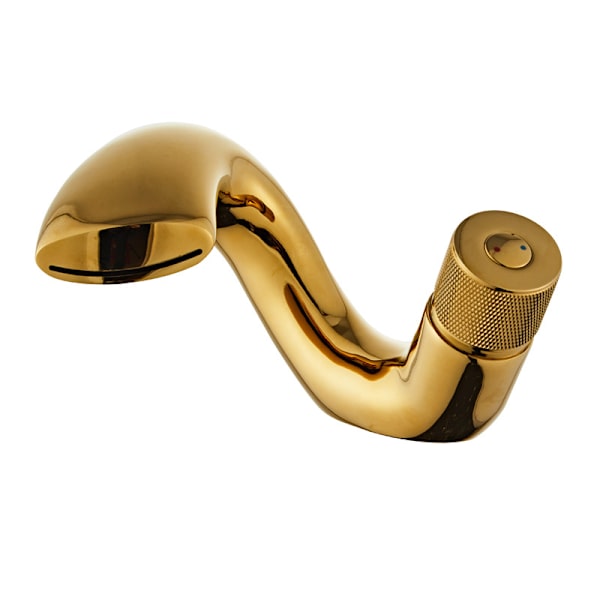 Handfat Design Badrumsblandare Vattenfall Varm och Kall Vattenkranar gold