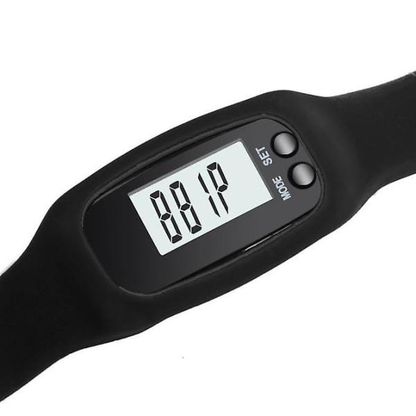 Digital LCD-stegräknare Löp Steg Gångdistans Kaloriräknare Armband A