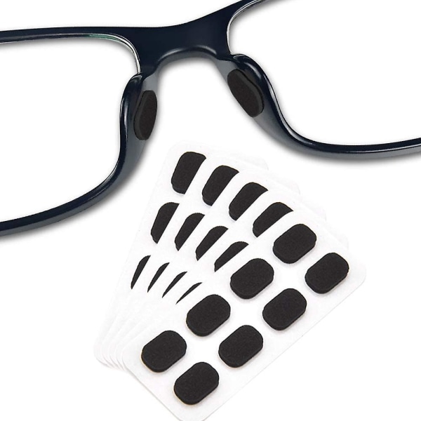 Näsdynor för glasögon, 20 par näskuddar av mjukt skum, självhäftande anti-halk näskuddar för mjuka skumglasögon (svarta/1 mm)