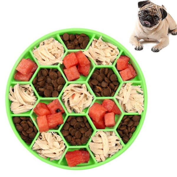 Slow Feed Dog Bowl Slowly Bowly Rolig interaktiv hundskål Flerfärgad tillval Green