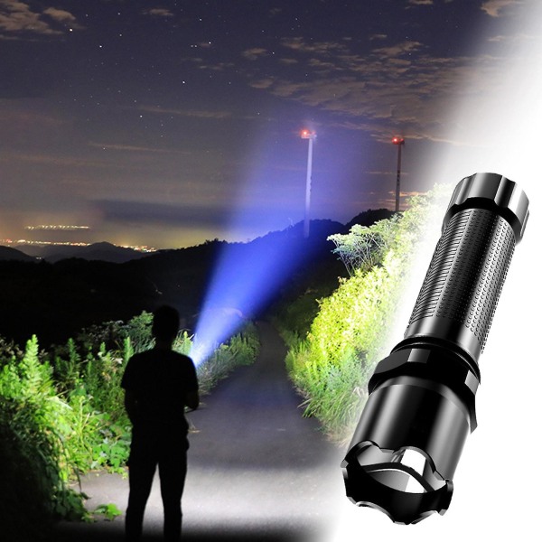 Uppladdningsbar LED-ficklampa med hög lumen, utomhuscampingficklampa för camping och nödsituationer