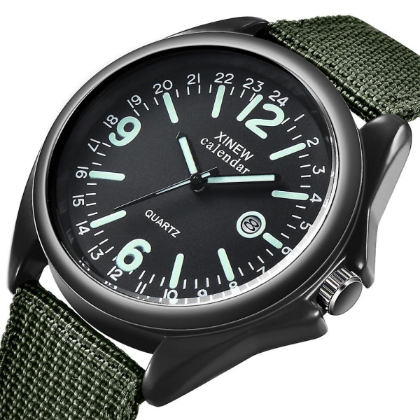 Military Herr Quartz Watch Black Dial Date Luxury Sport Armbandsur WATCH