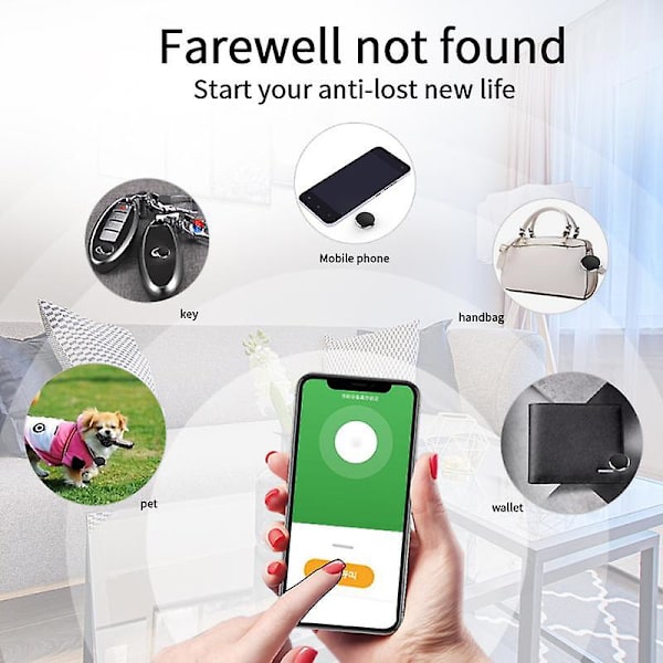 Mini Gps Tracker Locator Tuya Smart Life App Key Finder Nyckelring Telefoner Barn Husdjur 1PC White