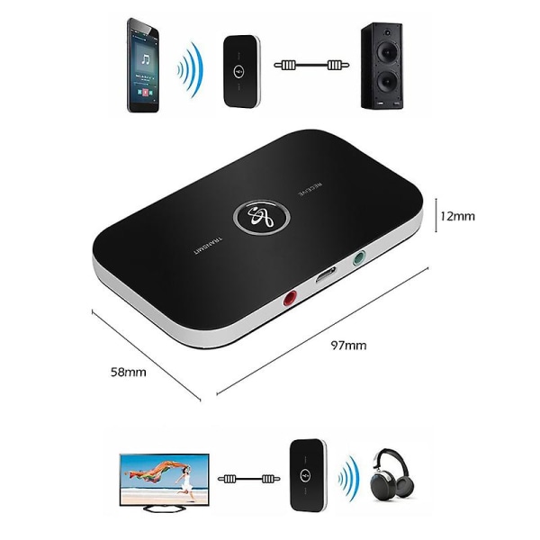 Hifi trådlös Bluetooth 2in1 Audio Receiver Sändare 35mm Rca musikadapter 1PC