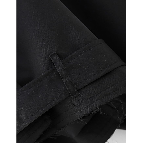Kvinnors Kort Jacka Långärmad Bältad Trenchcoat Enfärgad black M