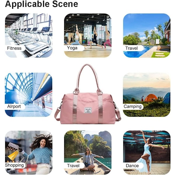 Övernattningsväska för kvinnor, Gymväska Reseväska Weekend Övernattningsväska Kabinväska Sjukhusväska för kvinnor Dark Pink