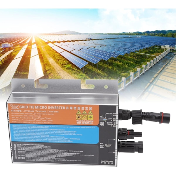 Solcells-inverter, nätinverter, ö-skydd, aluminiumlegering för hemmet PVGS-260W-18V-60V-AC220V