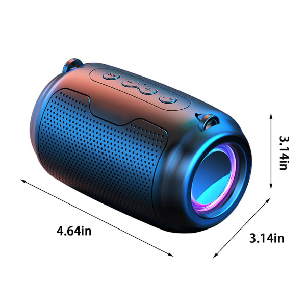 Kompakt bärbart Bluetooth ljud, trådlös Bluetooth högtalare, bärbar högtalare, stereoljud med LED-ljusläge