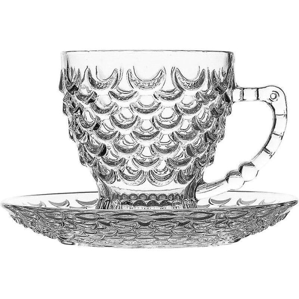 Kreativ fiskskala kaffekopp och fat set Hushållslyx högvärdig kopp hona