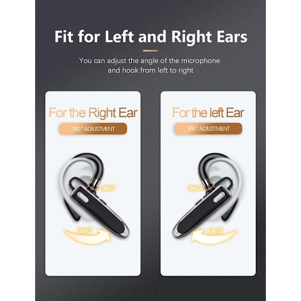 Bluetooth-headset, Trådlöst Bluetooth-öronsnäcka 120 Timmars Samtalstid Inbyggd Mikrofon för iOS Android Mobiltelefon, V5.3 Handsfree Hörlurar