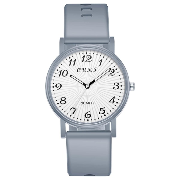 Damer Casual Fashion Quartz Watch Silikon Läderarmband Watch Digital Style P