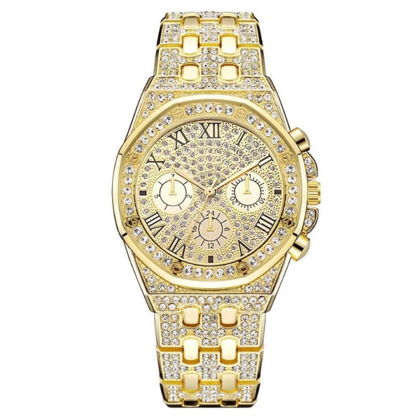 Unisex Luxury Diamond Watch Quartz Watches Rostfritt stål Armband L