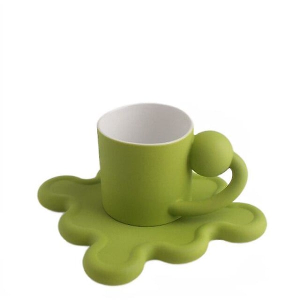 250 ml Creative Planet Mugg med oregelbunden tallrik Nordisk keramik Kaffe Tekopp Fat Set Dryckesgods