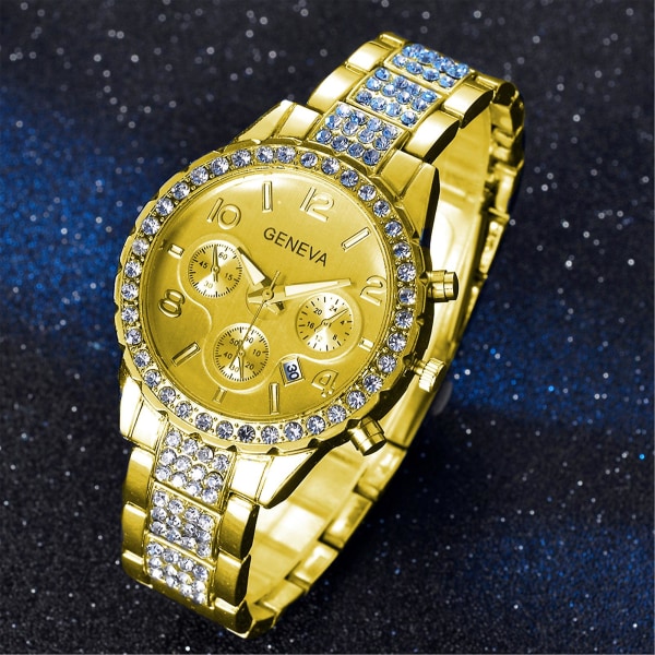 Lyxig Full Diamond Steel Strip Ms Quartz Analog Watch Diamond Watch W