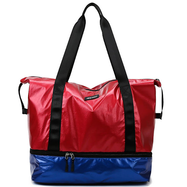 Resväska för kvinnor, sportväska, Våt- och torrseparation, vattentät träningsväska, Ny reseväska för män, handbagage, Reseväska Red and blue