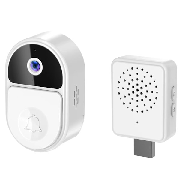 Smart Video Dörrklocka 1080P WiFi Kamera 2-vägs Video Intercom Utomhus Trådlös Dörrklocka Smart Life APP Säkerhetsskydd - Vit