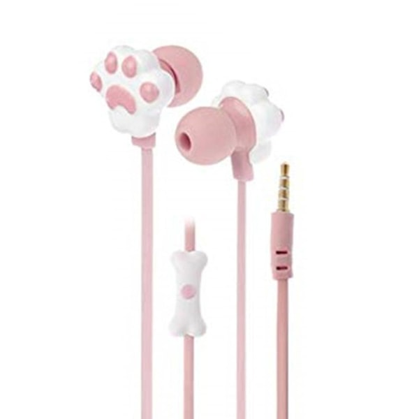 Childs Headset Lovely Cute Paw 3,5 mm in-ear hörlurar med mikrofon