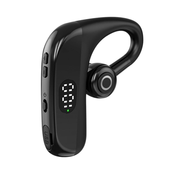 Single Ear-headset med mikrofon Bluetooth 5.2 hörlurar LED-skärm Vattentät hörsnäcka trådlösa handsfree-hörlurar
