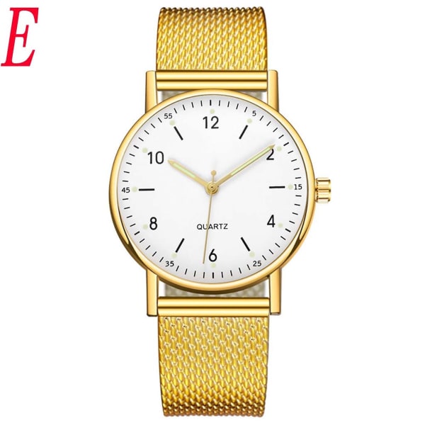 Avancerad watch för damer i rostfritt stål med självlysande urtavla Watch H