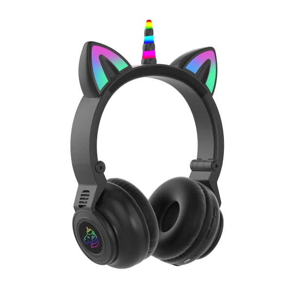 Unicorn Wireless Bluetooth Headset Heavy Bass Headset-svart