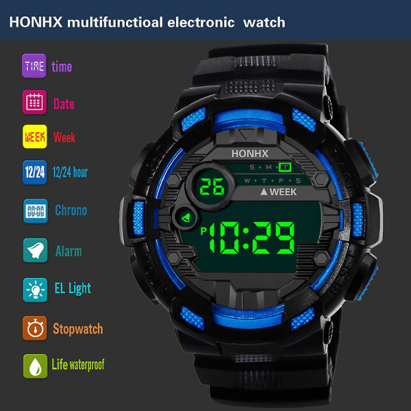 Honhx Luxury Mens Digital Led Watch Date Sport Men Outdoor Electronic Watch R