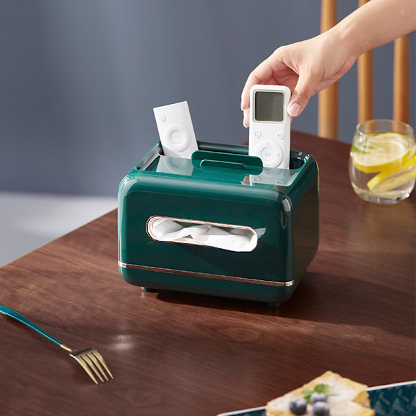 Pappershållare för skrivbord, multifunktionell pappershanddukshållare för vardagsrum och matsal, fjärrkontrollsförvaring för hemmet Light green