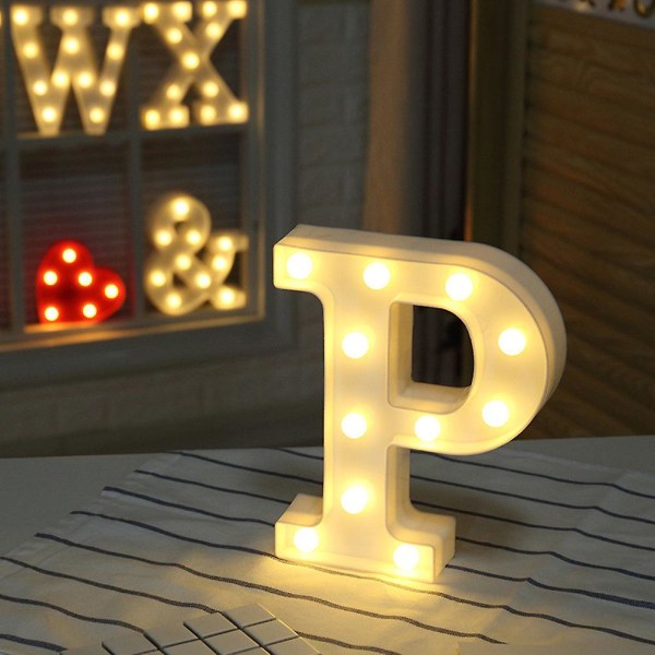 Alphabet Led Letter Lights Light Up Vita plastbokstäver Stående Hängande O C
