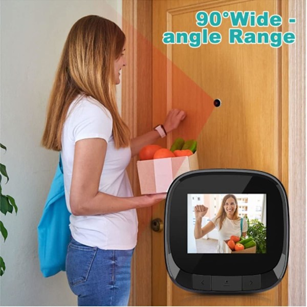 2,4 Tums Mini Digital Dörrkikare Kamera Smart Trådlös Fjärrvideo Dörrklocka Intelligent Visuell Dörrklocka Hemintercom HD Nattseende WiFi