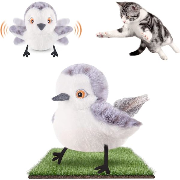 Katt Leksaker Fladdrande Fågel, Livslik Sandpiper Kvittrande, Beröringsaktiverad Kattungeleksak, Interaktiv Katt Leksak för Alla Raser Katt Kickare, Kattmynta Leksaker Prince