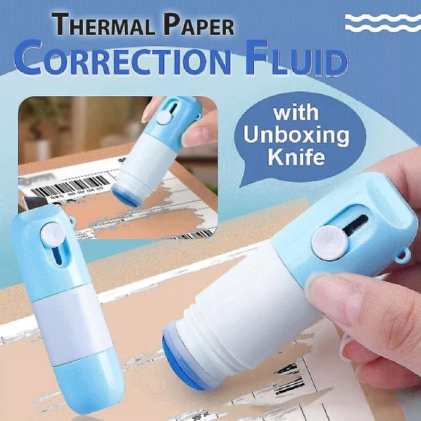 Thermal papperskorrigeringsvätskor med Unboxing Cutter 2-i-1 Privacy Shield-verktyg för förpackningsetiketter Supplements