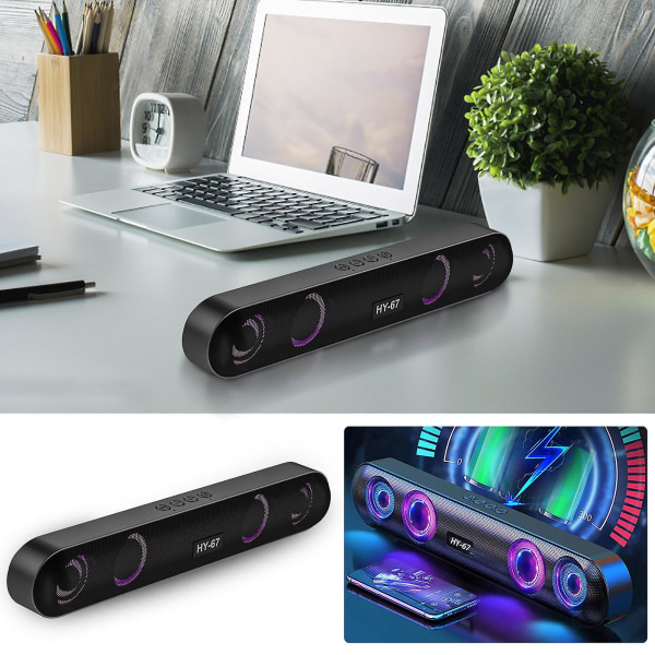 Sound Bar Sound Bar Tv-högtalare: Surroundsystem hem med inbyggd subwoofer Trådlös trådbunden Bluetooth 5.0