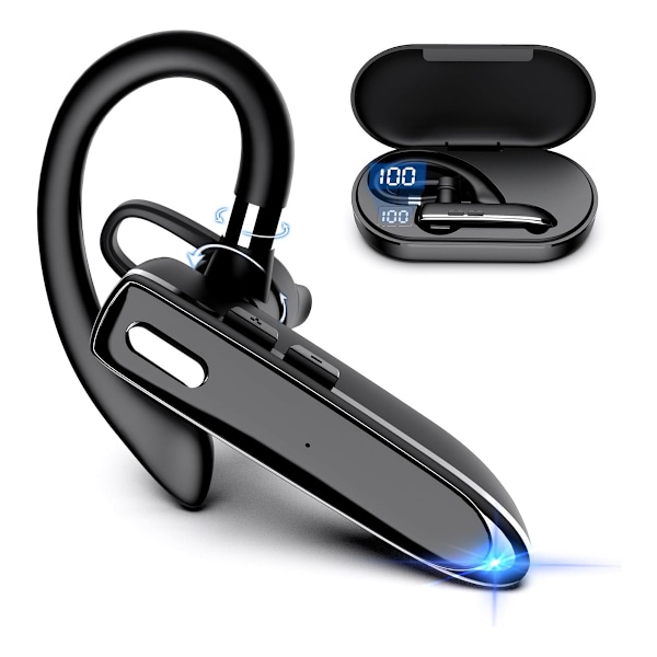 Bluetooth-headset, Trådlöst Bluetooth-öronsnäcka 120 Timmars Samtalstid Inbyggd Mikrofon för iOS Android Mobiltelefon, V5.3 Handsfree Hörlurar