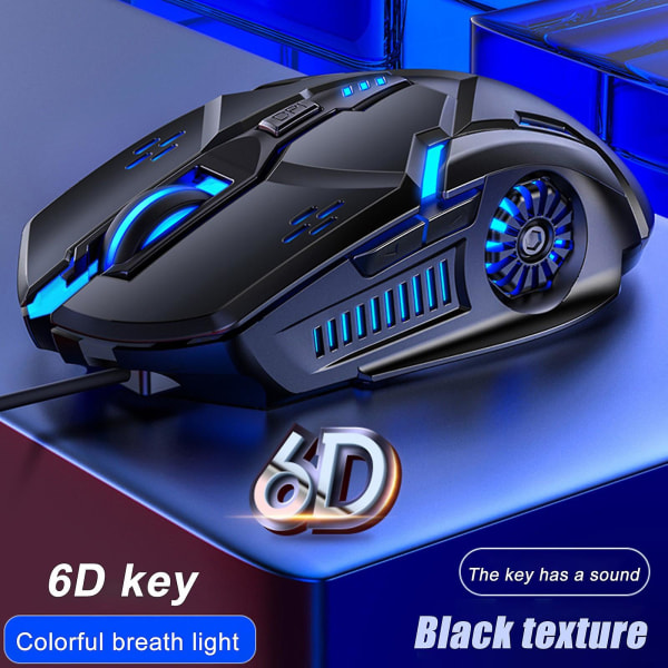 Wired Gaming Mouse 6d Colorful Led Breathing 3200 Dpi Modemus för bärbar dator P