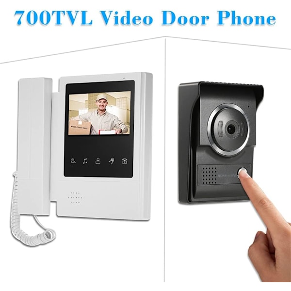 4,3 tum Trådlös Videodörrklocka med Nattseende Regnsäkert Funktion Visuell Intercom Tvåvägs Ljud Videodörrtelefon