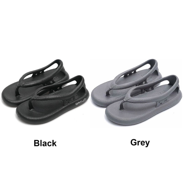 2023 Nya Hot Bazuo-sandaler, Unisex Comfort Walking Flip Flops Bazuo Slides, Eva Bazuo-tofflor med tjock botten Grey 36-37