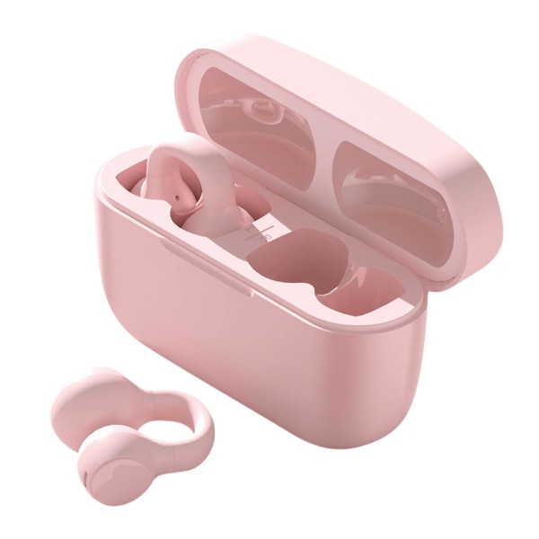 Trådlös Öronklämma Benledningshörlurar Bluetooth Mini Sports Running Earring Hörlurar In Ear-hörlurar Pink